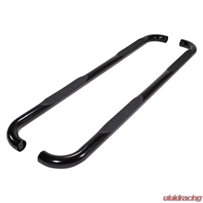 TrailFX 3 Inch Round Bent Powder Coated Black Steel Without End Caps Rocker Panel Mount - 1112190023